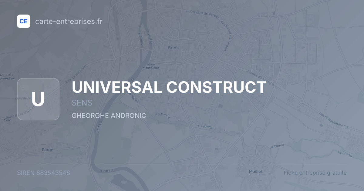 UNIVERSAL CONSTRUCT — 883543548 — fiche entreprise