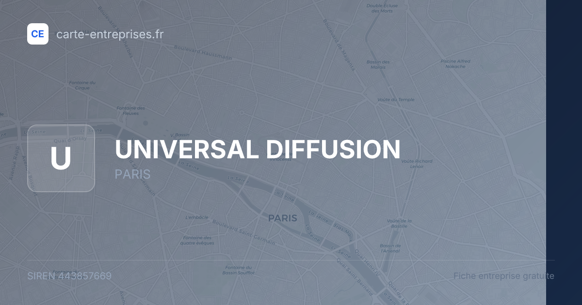 UNIVERSAL DIFFUSION — 443857669 — fiche entreprise
