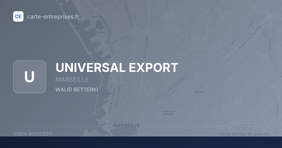 UNIVERSAL EXPORT — 809329311 — fiche entreprise