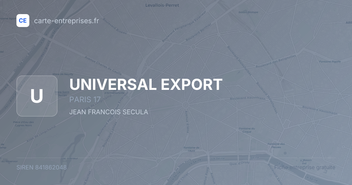 UNIVERSAL EXPORT — 841862048 — fiche entreprise