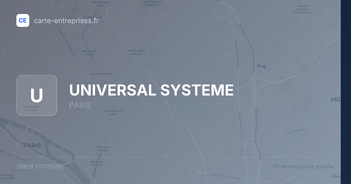 UNIVERSAL SYSTEME — 511781585 — fiche entreprise