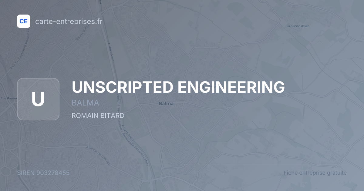 UNSCRIPTED ENGINEERING — 903278455 — fiche entreprise