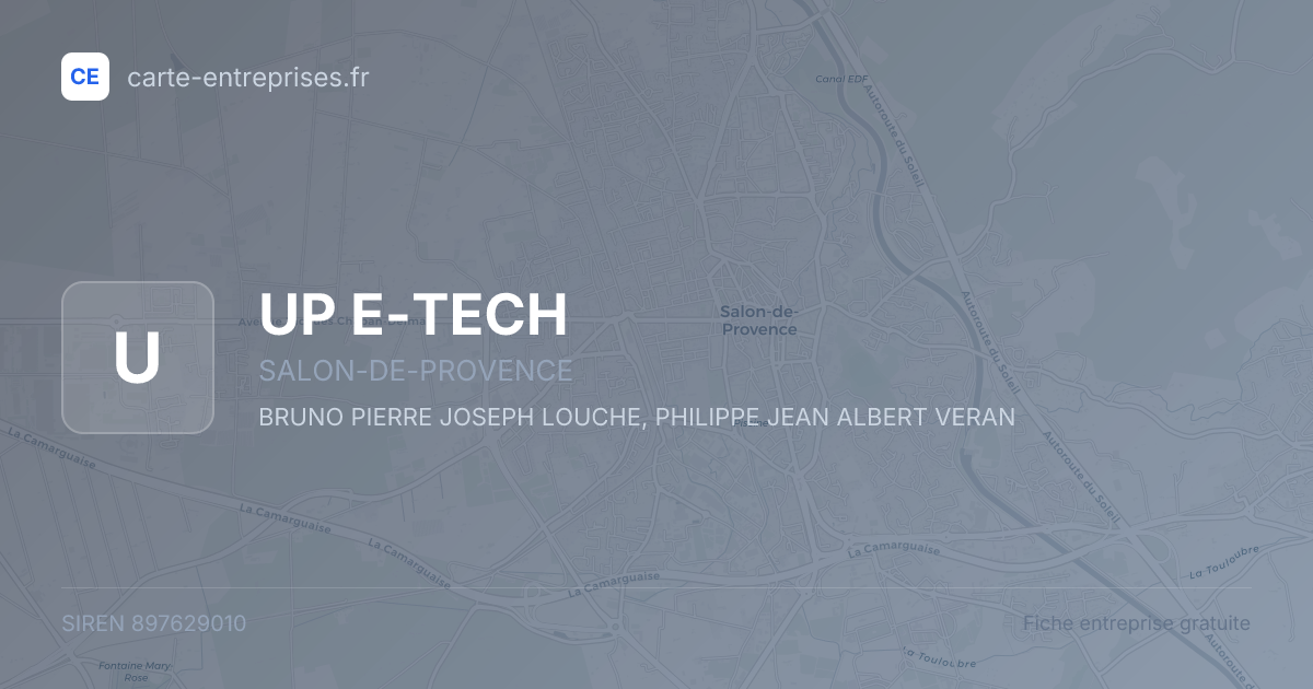 UP E-TECH — 897629010 — fiche entreprise