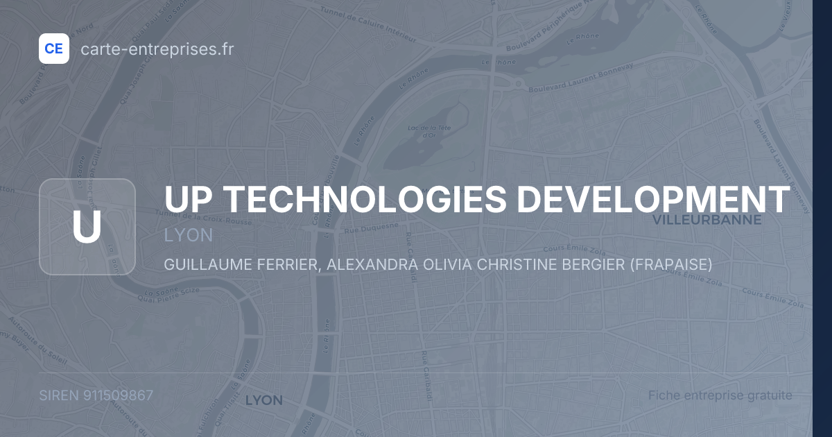 UP TECHNOLOGIES DEVELOPMENT — 911509867 — fiche entreprise