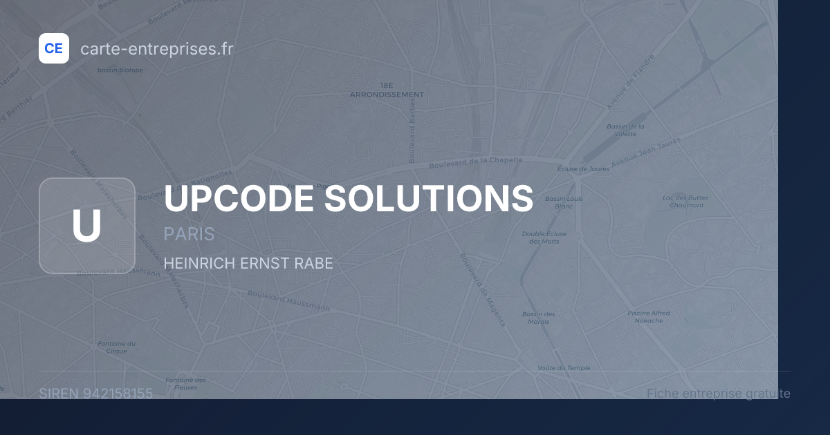 UPCODE SOLUTIONS — 942158155 — fiche entreprise