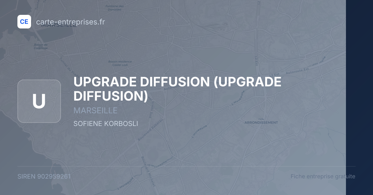 UPGRADE DIFFUSION — 902959261 — fiche entreprise