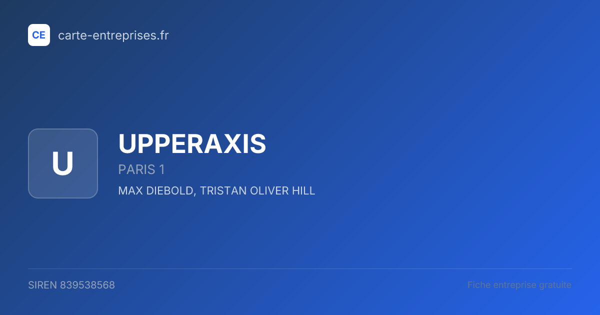 UPPERAXIS — 839538568 — fiche entreprise