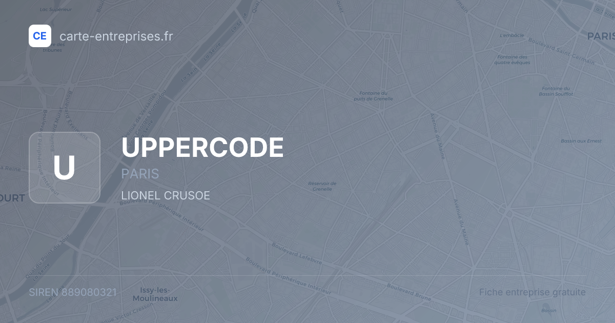 UPPERCODE — 889080321 — fiche entreprise