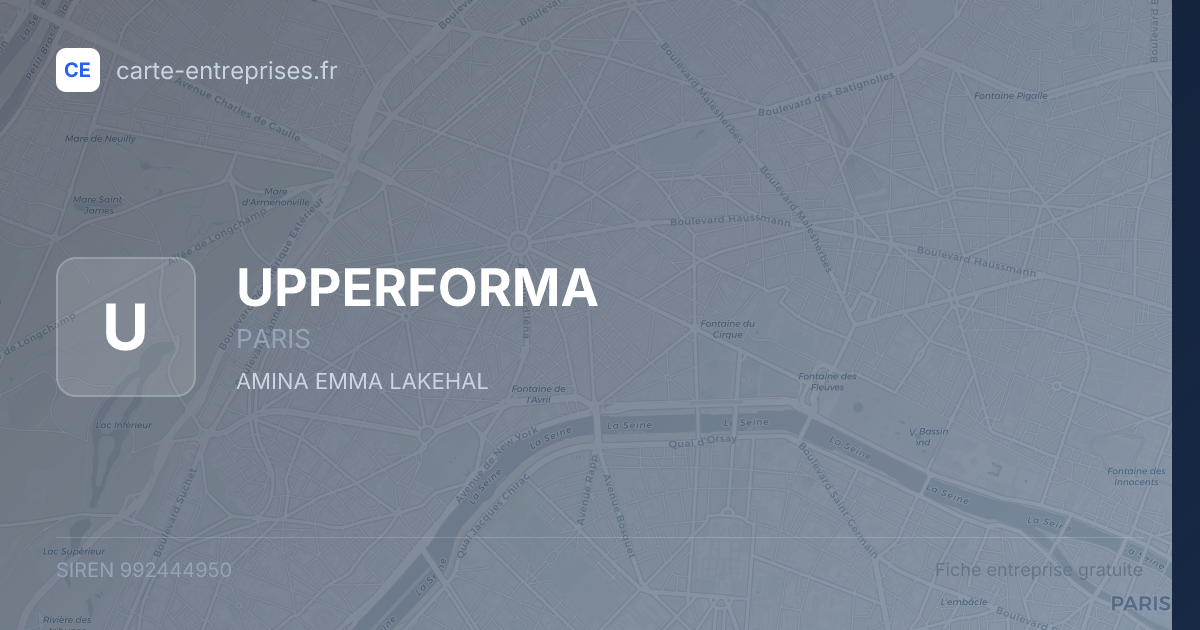 UPPERFORMA — 992444950 — fiche entreprise