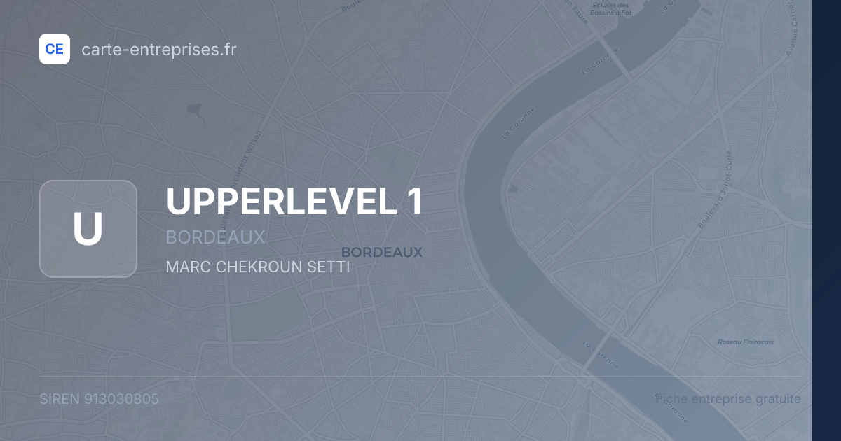 UPPERLEVEL 1 — 913030805 — fiche entreprise