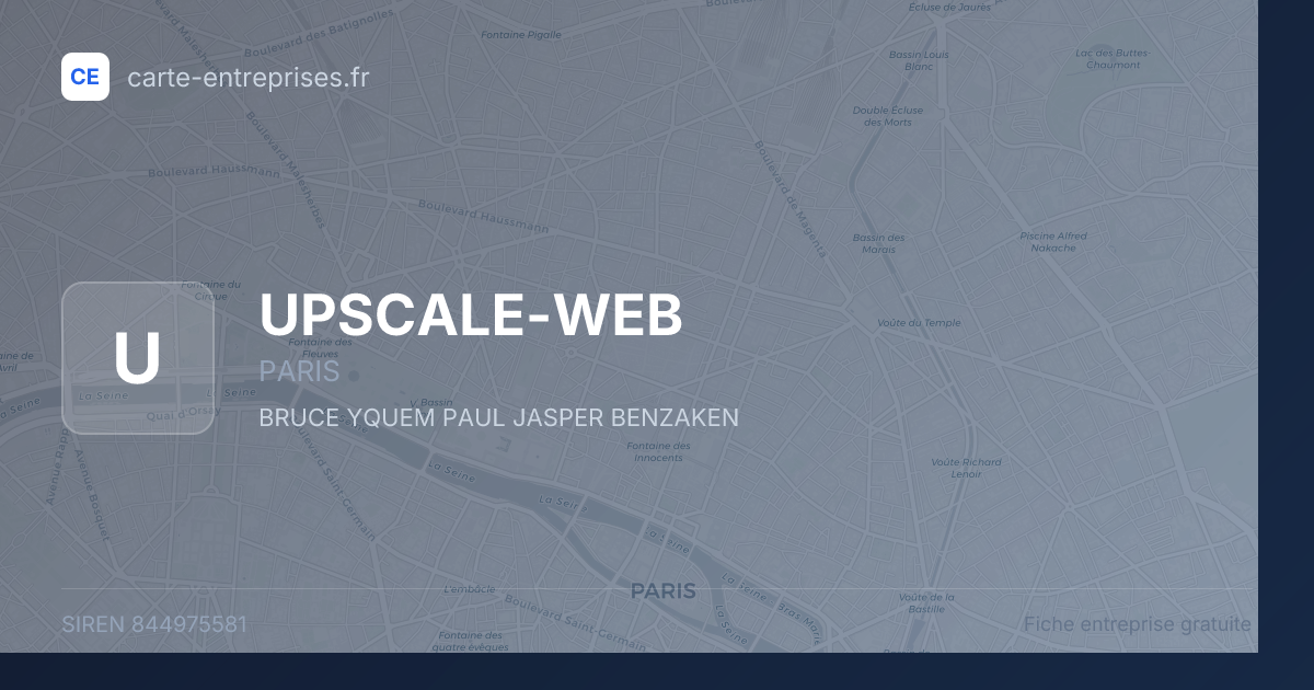 UPSCALE-WEB — 844975581 — fiche entreprise