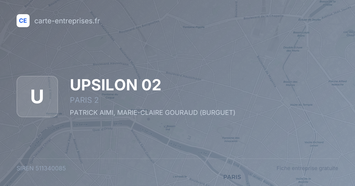 UPSILON 02 — 511340085 — fiche entreprise
