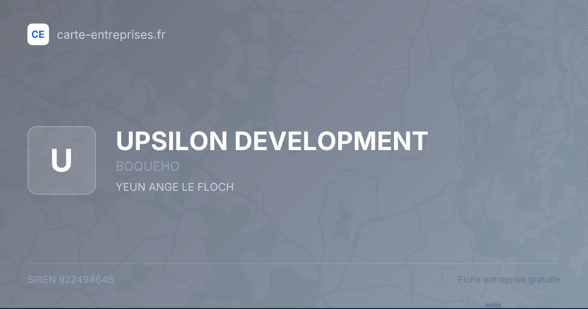 UPSILON DEVELOPMENT — 922494646 — fiche entreprise