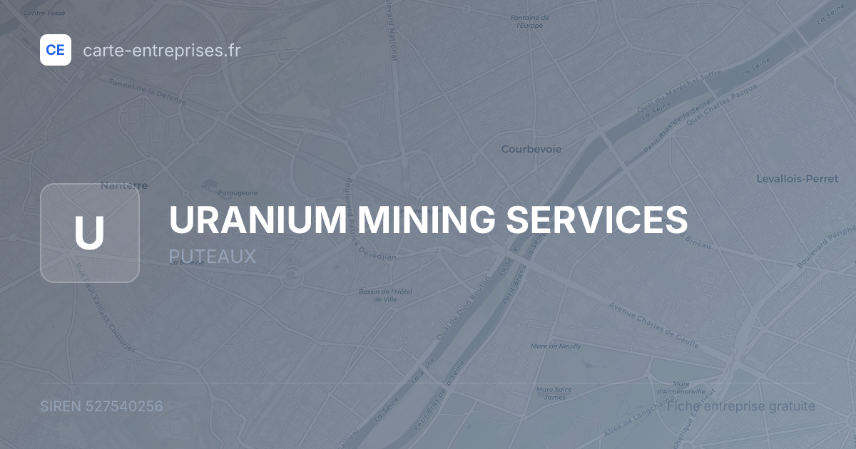 URANIUM MINING SERVICES — 527540256 — fiche entreprise