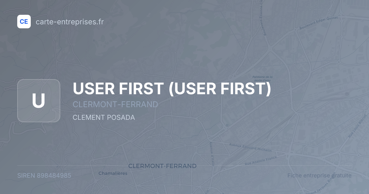 USER FIRST — 898484985 — fiche entreprise