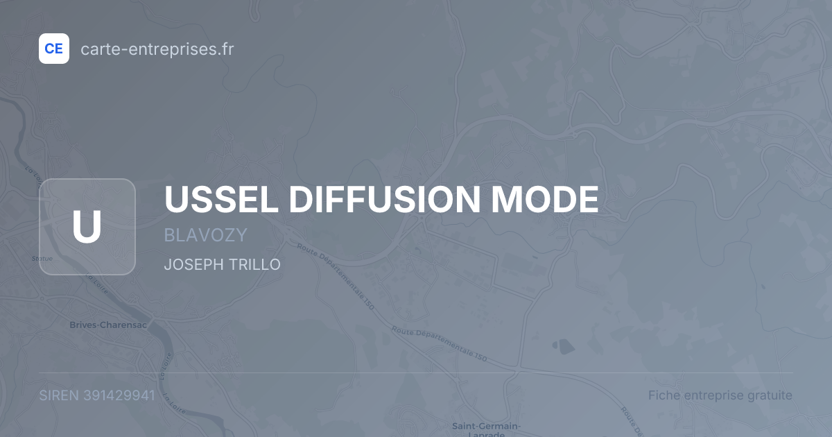 USSEL DIFFUSION MODE — 391429941 — fiche entreprise
