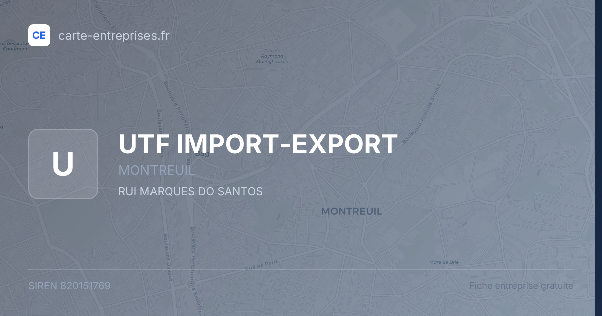UTF IMPORT-EXPORT — 820151769 — fiche entreprise