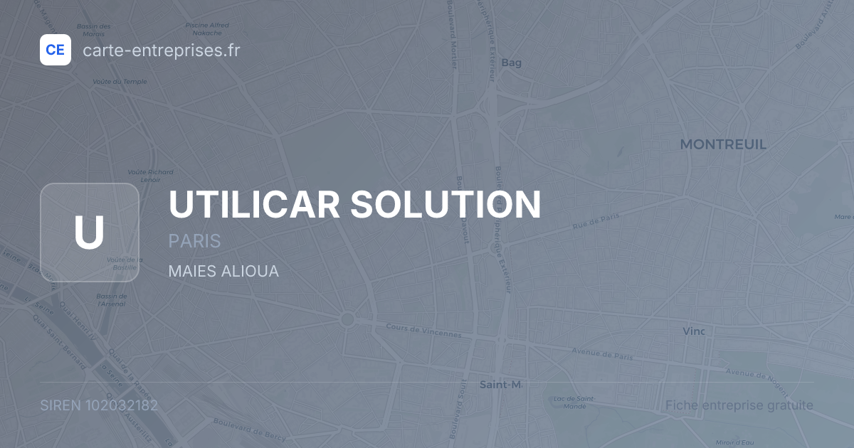 UTILICAR SOLUTION — 102032182 — fiche entreprise