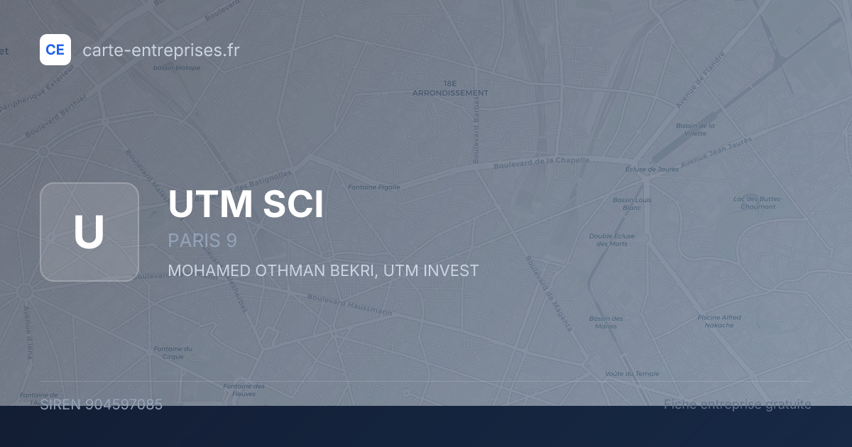 UTM SCI — 904597085 — fiche entreprise