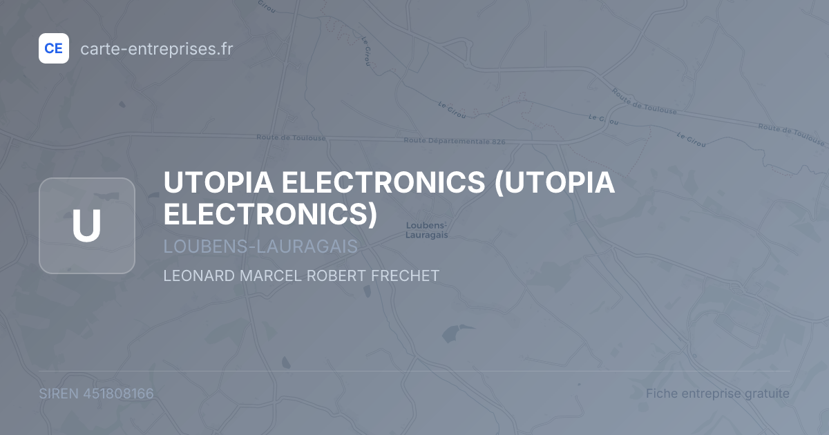 UTOPIA ELECTRONICS — 451808166 — fiche entreprise