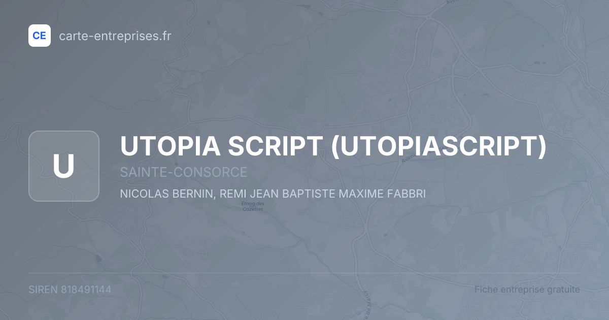 UTOPIA SCRIPT (UTOPIASCRIPT) — 818491144 — fiche entreprise