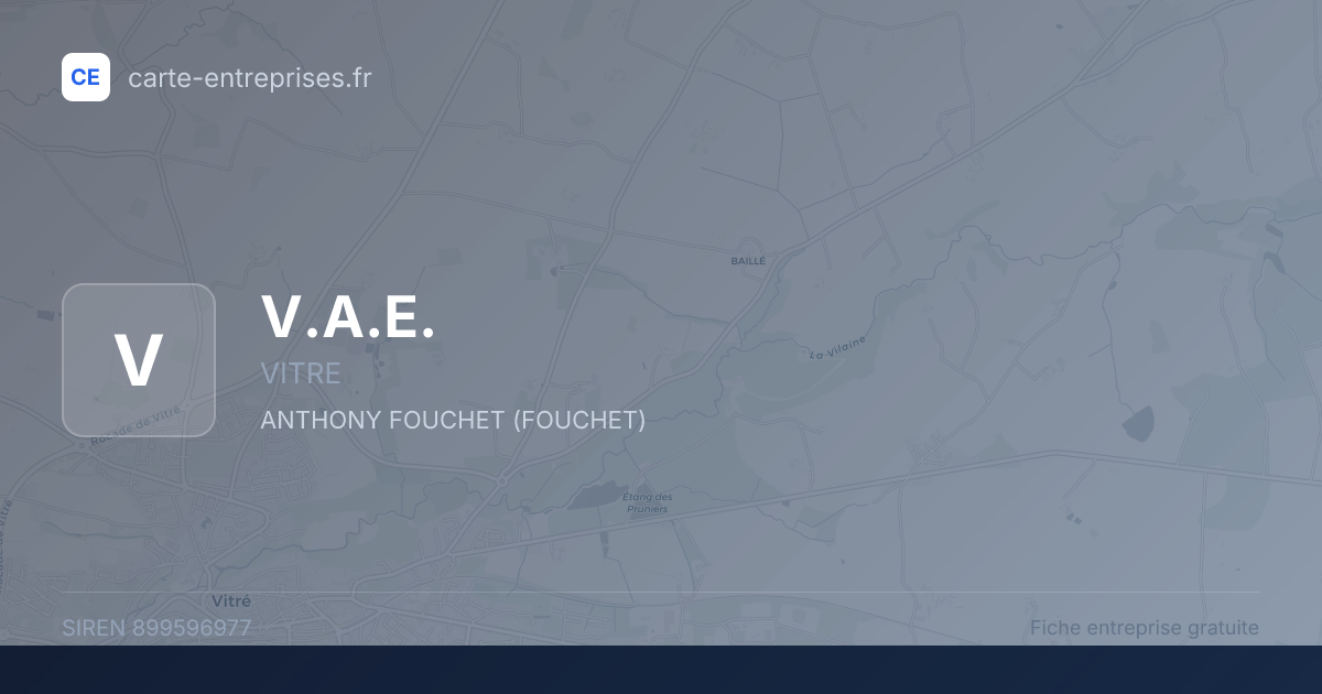V.A.E. — 899596977 — fiche entreprise