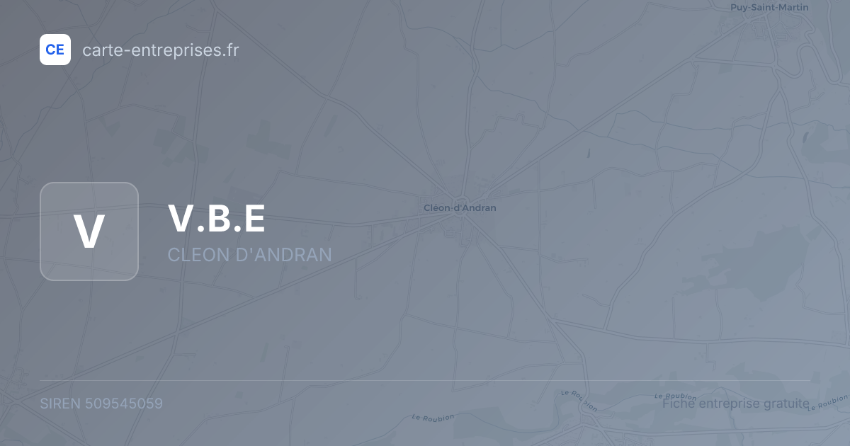 V.B.E — 509545059 — fiche entreprise