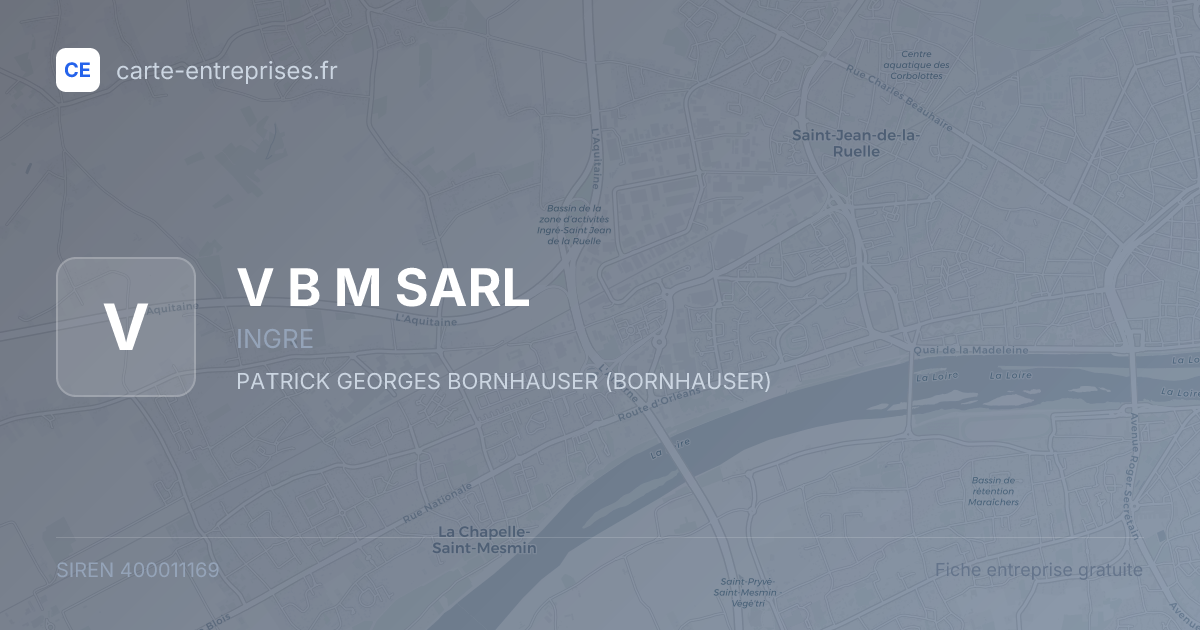 V B M SARL — 400011169 — fiche entreprise