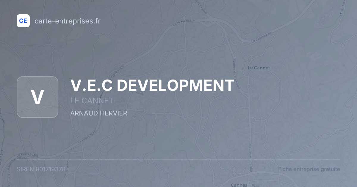 V.E.C DEVELOPMENT — 801719378 — fiche entreprise