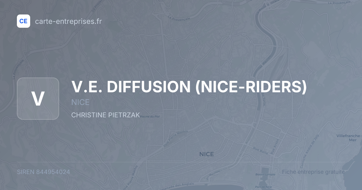 V.E. DIFFUSION (NICE-RIDERS) — 844954024 — fiche entreprise