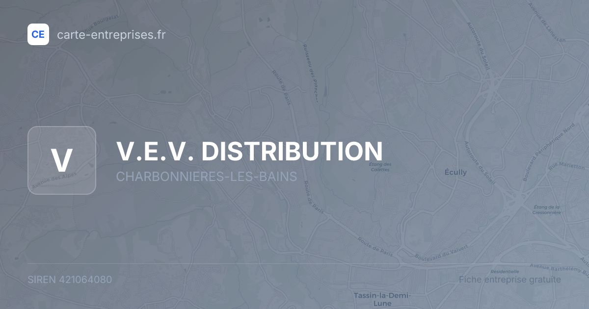 V.E.V. DISTRIBUTION — 421064080 — fiche entreprise