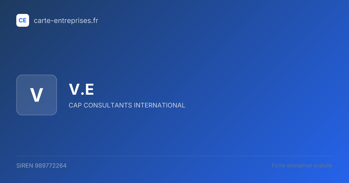 V.E — 989772264 — fiche entreprise