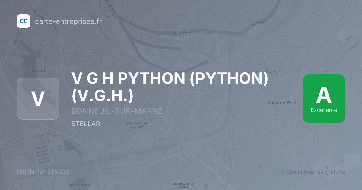 V G H PYTHON (PYTHON) (V.G.H.) — 794529933 — fiche entreprise