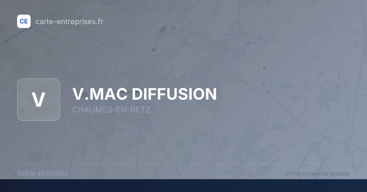 V.MAC DIFFUSION — 401991559 — fiche entreprise