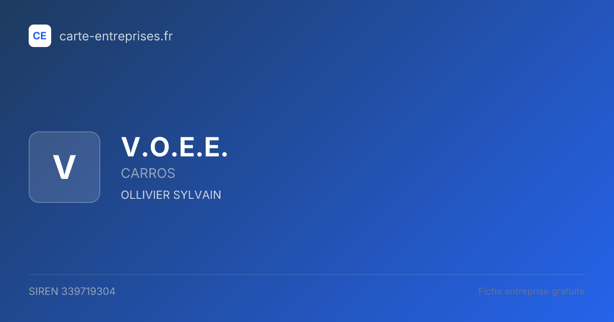 V.O.E.E. — 339719304 — fiche entreprise