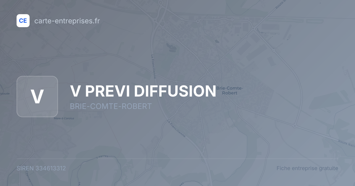 V PREVI DIFFUSION — 334613312 — fiche entreprise