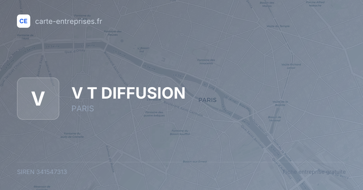 V T DIFFUSION — 341547313 — fiche entreprise