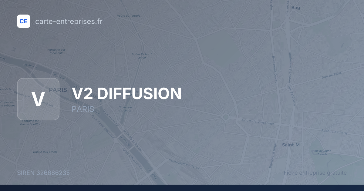 V2 DIFFUSION — 326686235 — fiche entreprise
