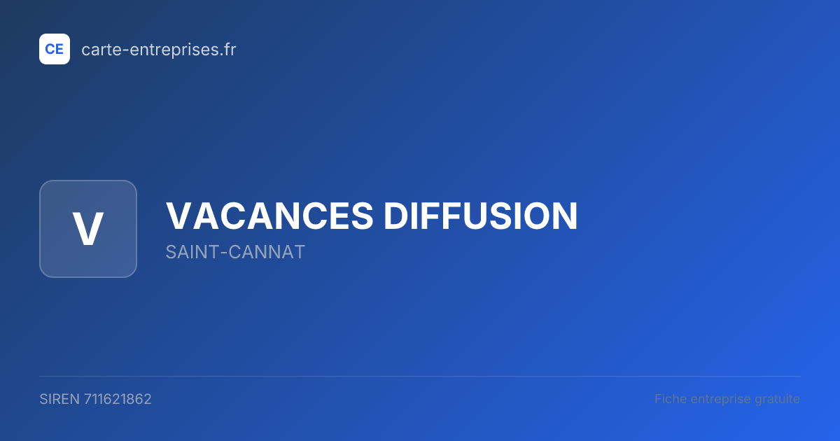 VACANCES DIFFUSION — 711621862 — fiche entreprise