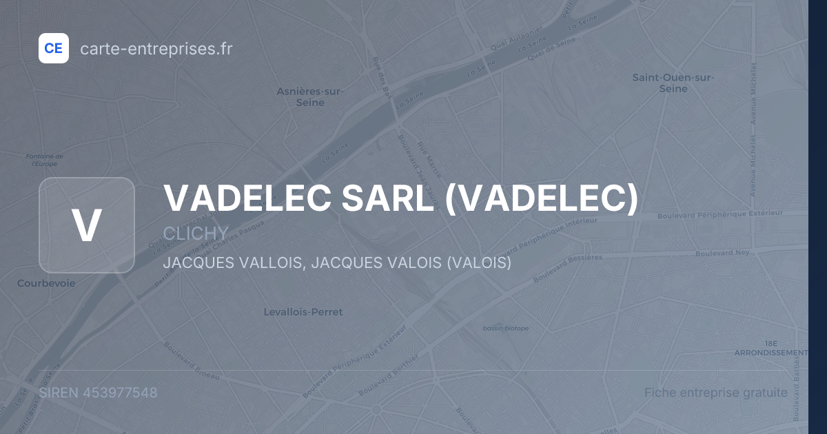 VADELEC SARL (VADELEC) — 453977548 — fiche entreprise