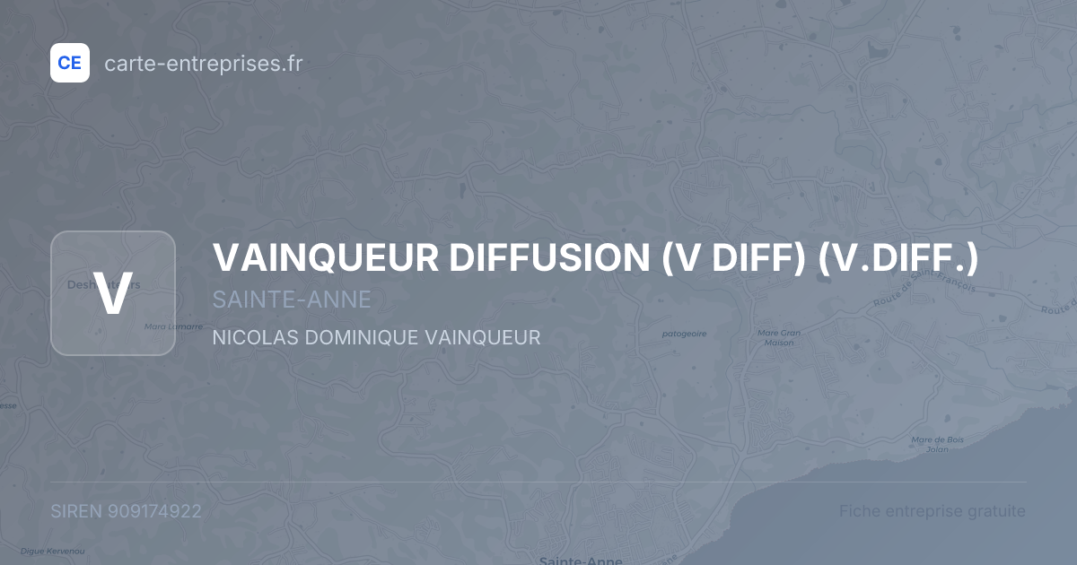 VAINQUEUR DIFFUSION (V DIFF) (V.DIFF.) — 909174922 — fiche entreprise