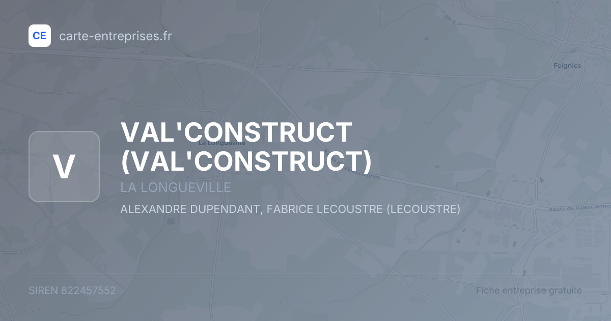 VAL'CONSTRUCT — 822457552 — fiche entreprise