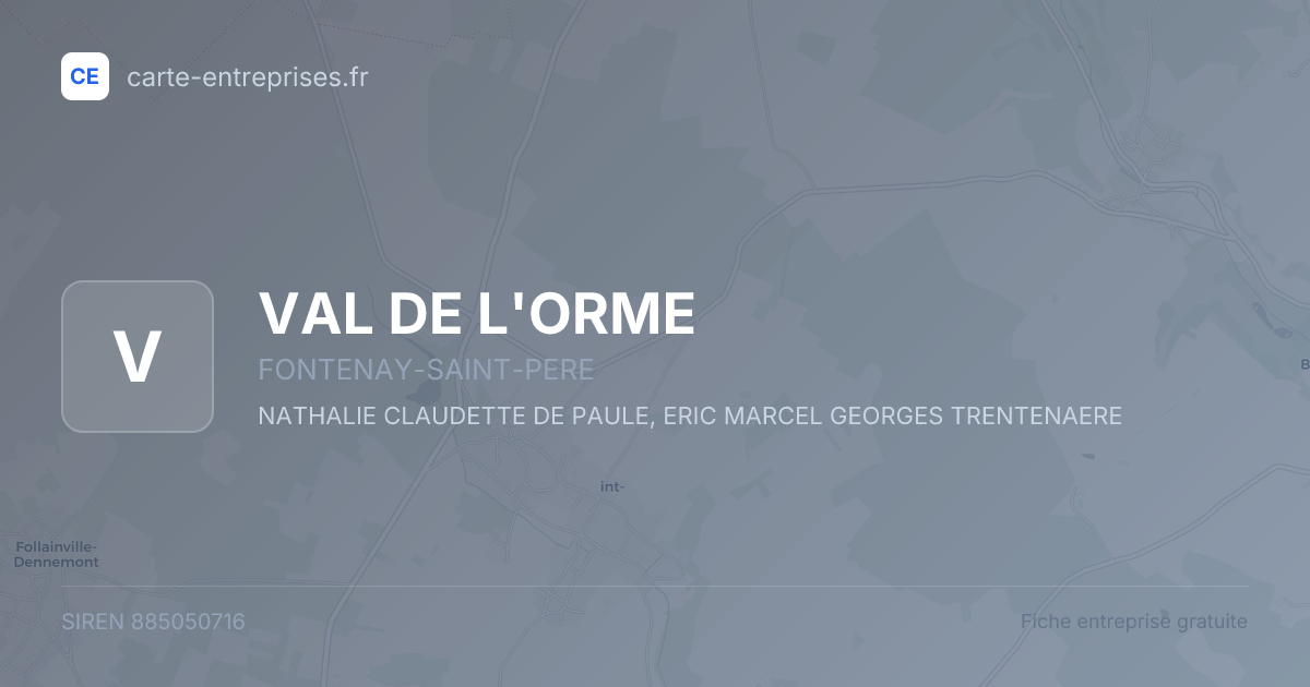 VAL DE L'ORME — 885050716 — fiche entreprise