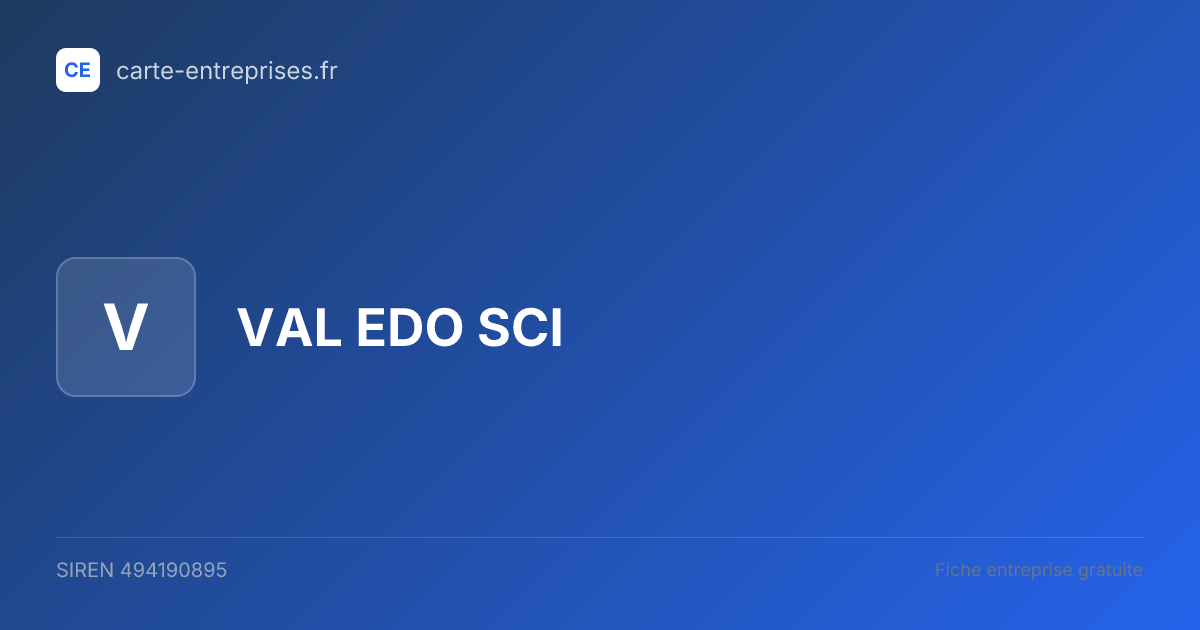VAL EDO SCI — 494190895 — fiche entreprise
