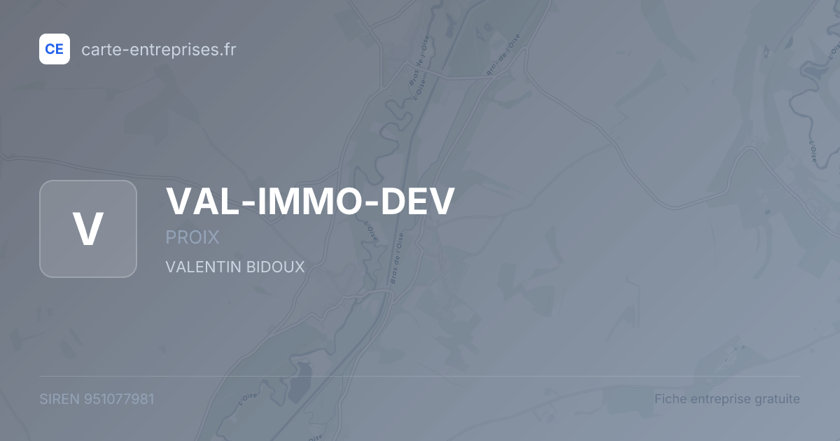 VAL-IMMO-DEV — 951077981 — fiche entreprise