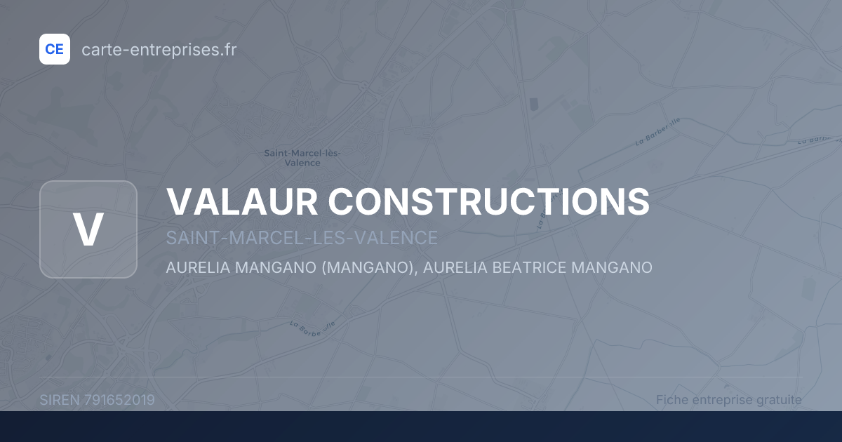 VALAUR CONSTRUCTIONS — 791652019 — fiche entreprise