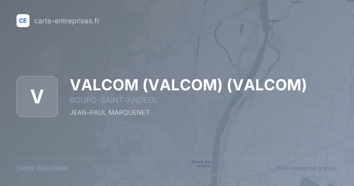 VALCOM (VALCOM) (VALCOM) — 799839998 — fiche entreprise