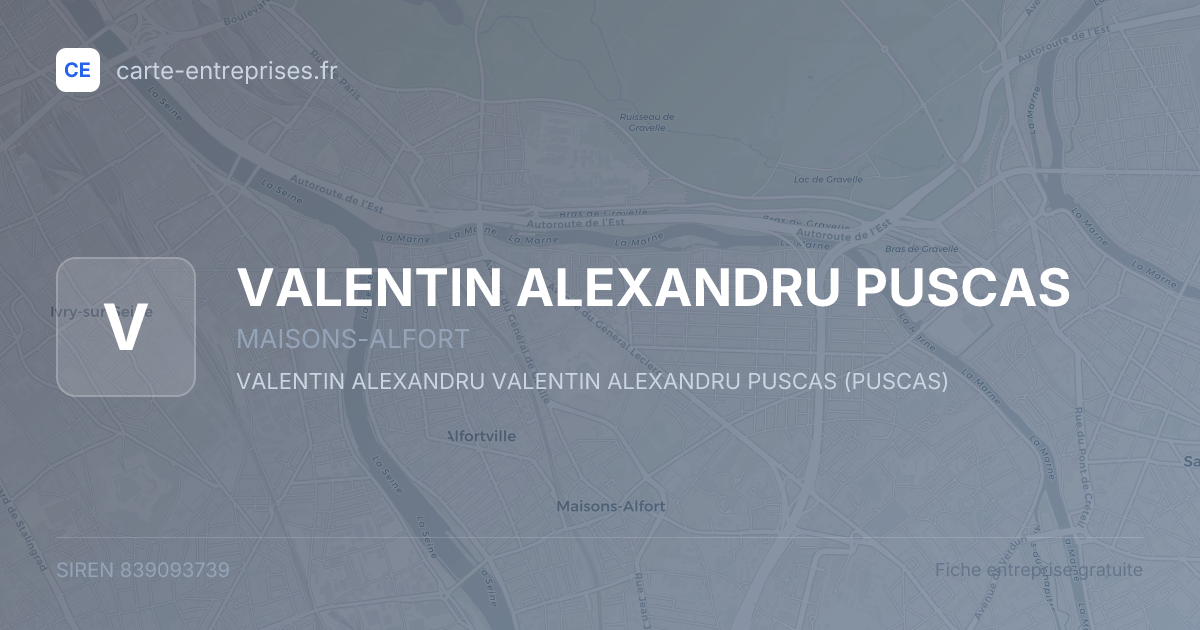 VALENTIN ALEXANDRU PUSCAS — 839093739 — fiche entreprise