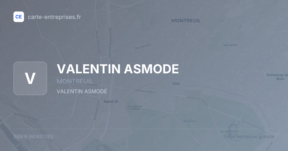 VALENTIN ASMODE — 941451783 — fiche entreprise