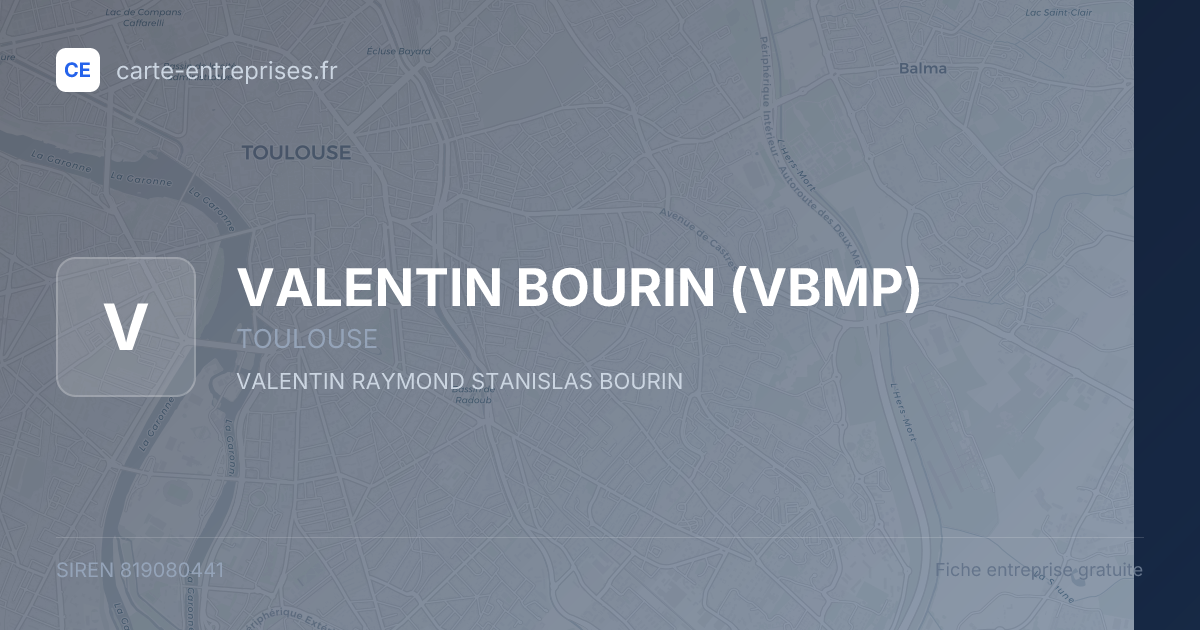 VALENTIN BOURIN (VBMP) — 819080441 — fiche entreprise
